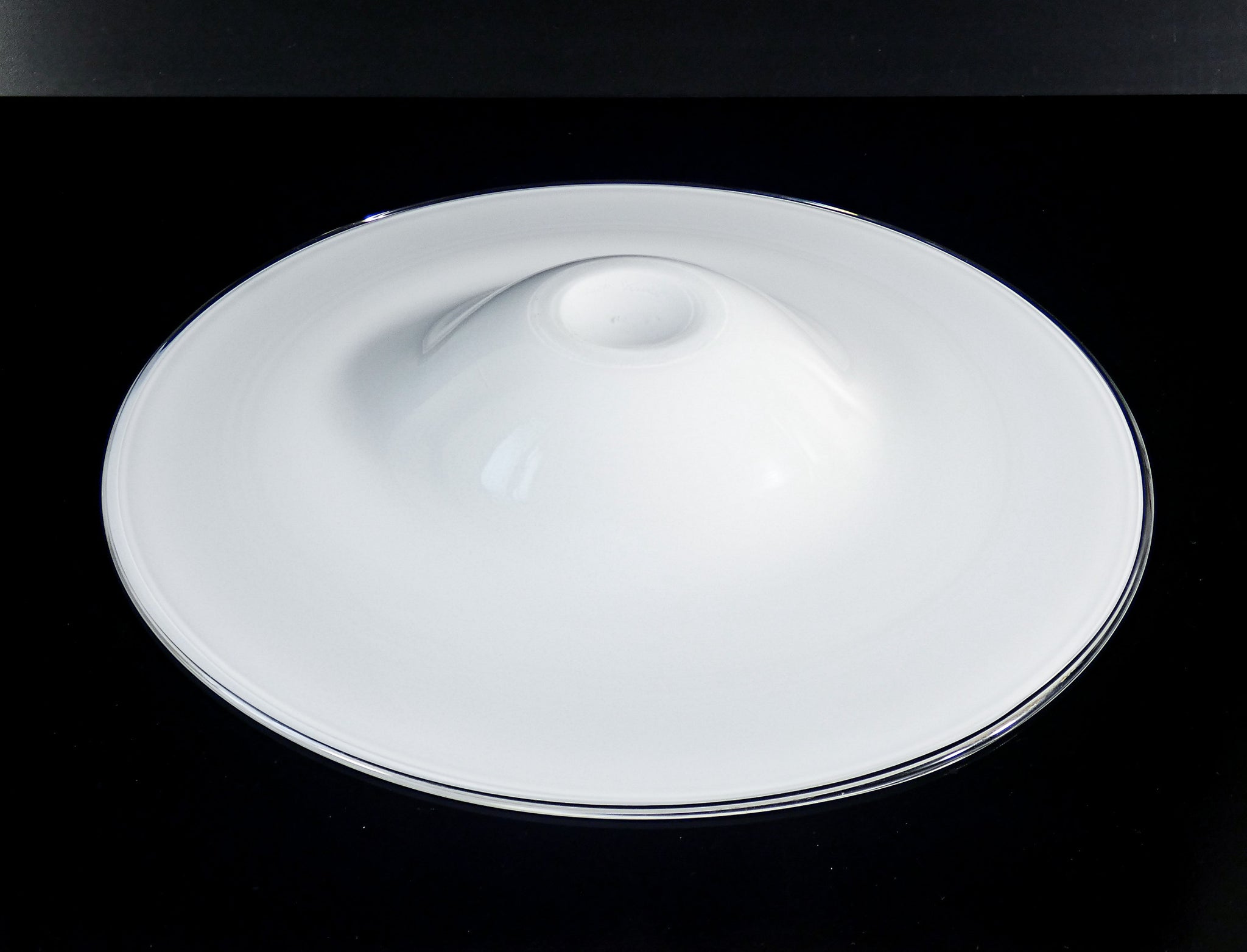 piatto centrotavola design veart murano vetro soffiato bianco vaso artemide