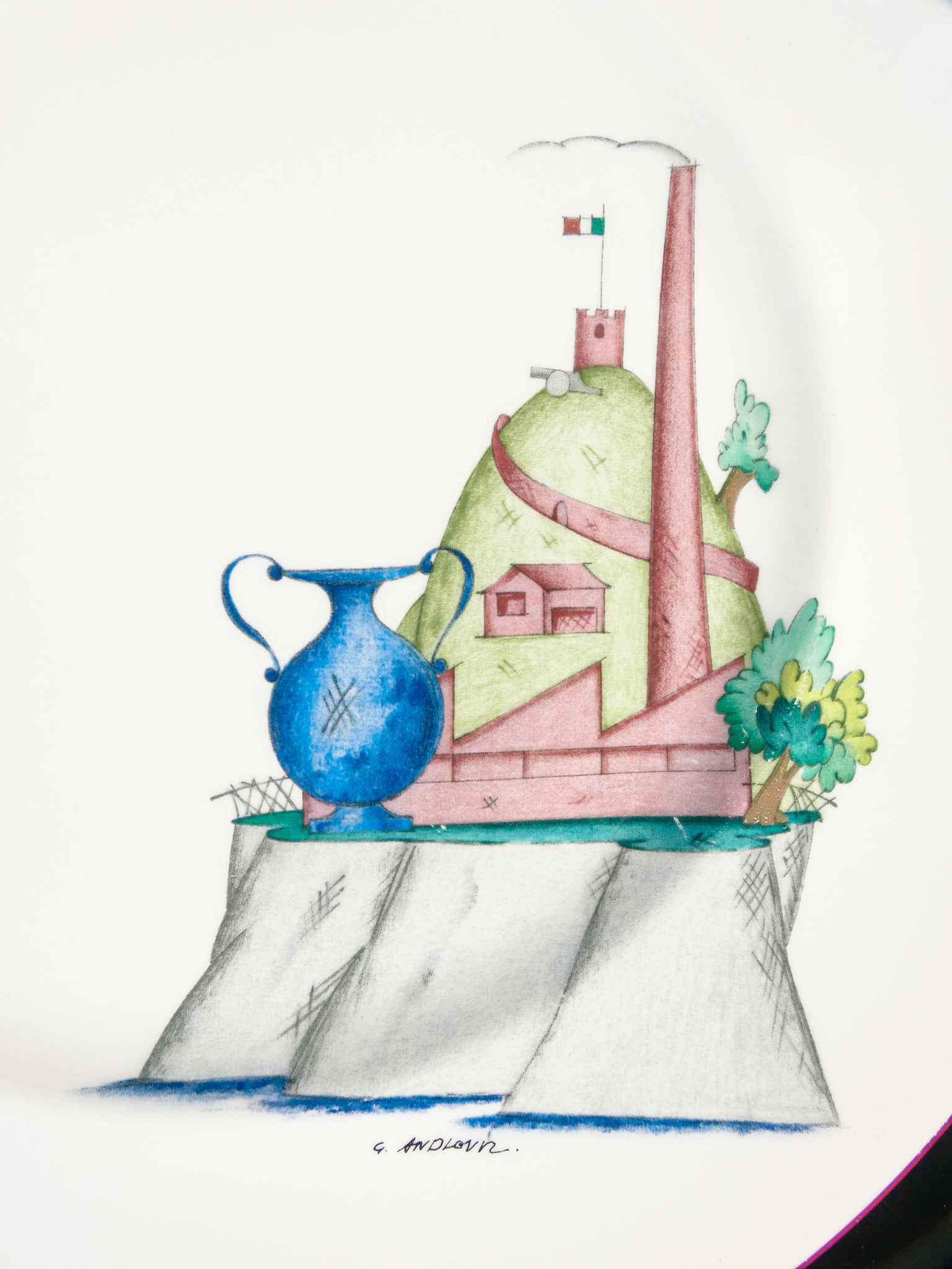 piatto decorativo porcellana design guido andlovitz laveno richard ginori