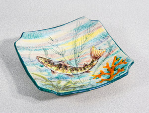 piatto piattino svuota tasche firmato mga giuseppe mazzotti ceramica albisola