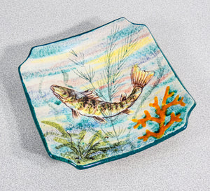 piatto piattino svuota tasche firmato mga giuseppe mazzotti ceramica albisola