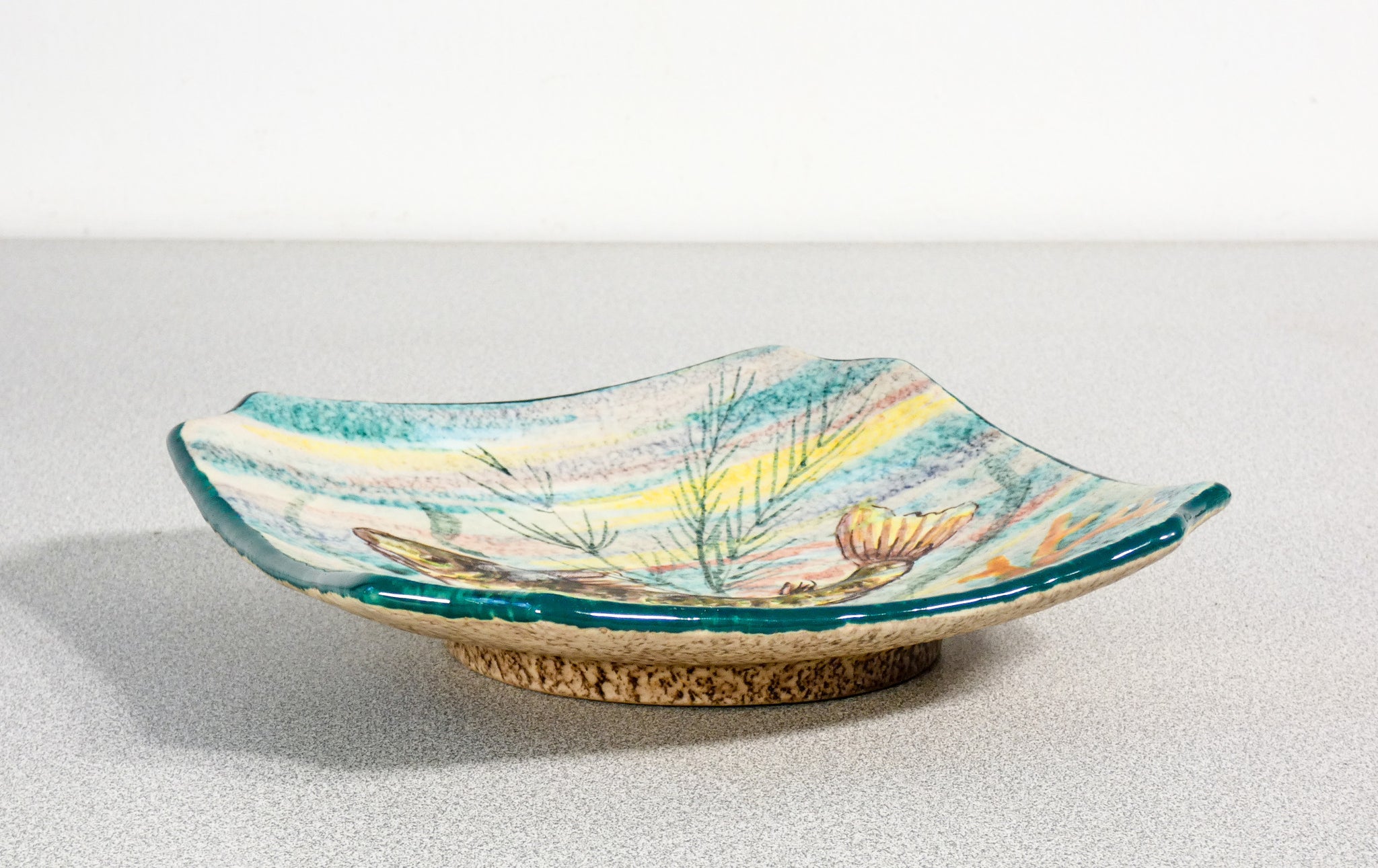 piatto piattino svuota tasche firmato mga giuseppe mazzotti ceramica albisola
