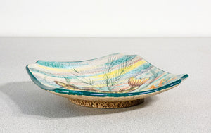 piatto piattino svuota tasche firmato mga giuseppe mazzotti ceramica albisola