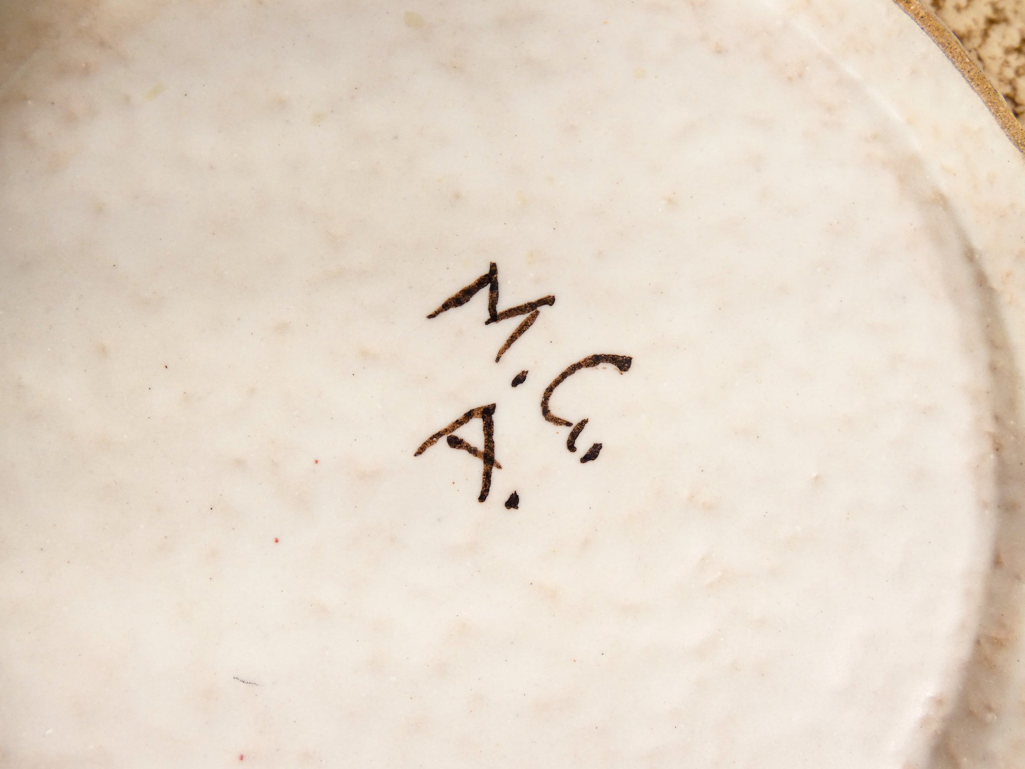 piatto piattino svuota tasche firmato mga giuseppe mazzotti ceramica albisola