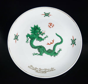 piatto porcellana meissen serigrafia drago cina sportivi germania est ddr