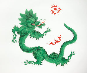 piatto porcellana meissen serigrafia drago cina sportivi germania est ddr