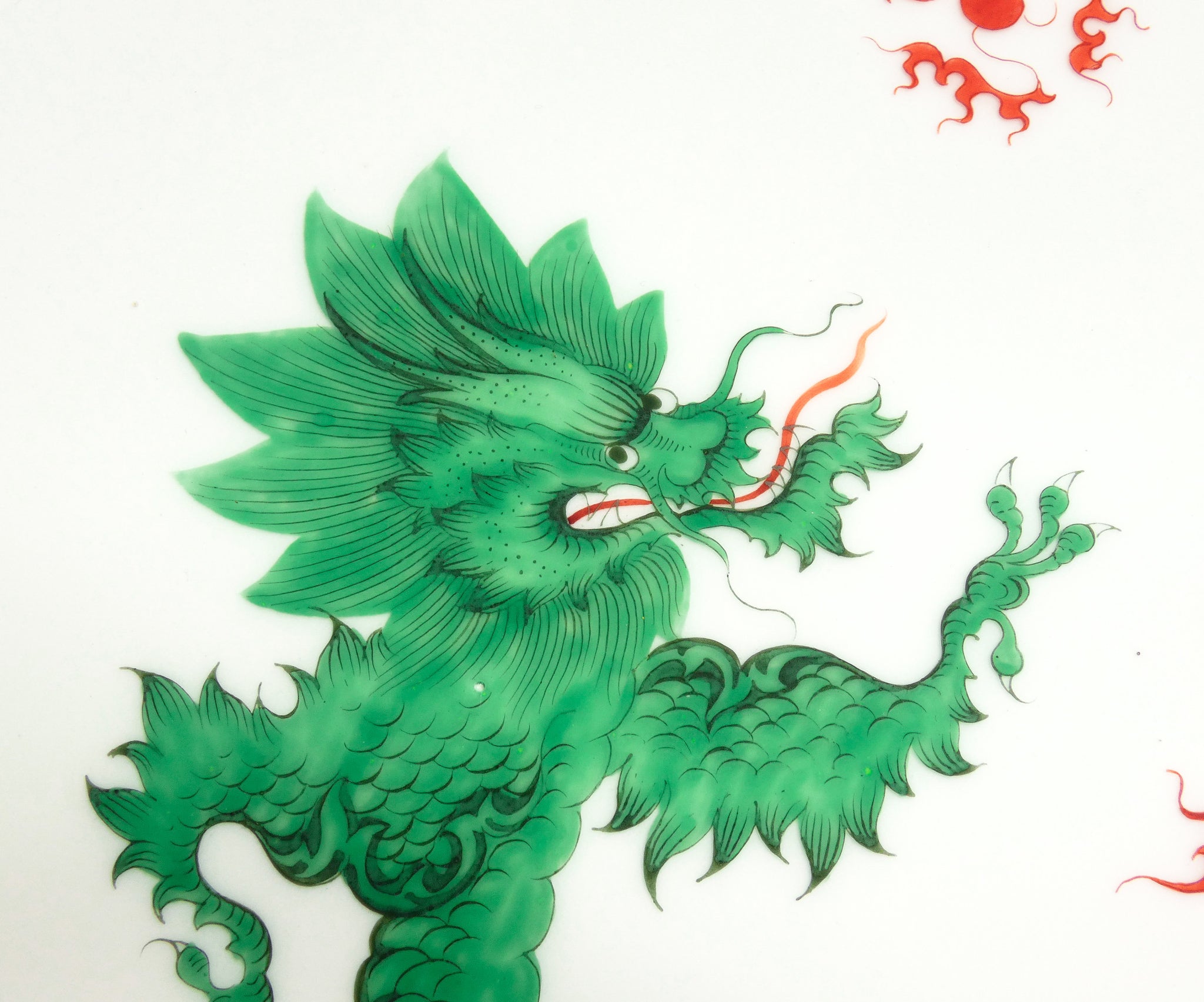 piatto porcellana meissen serigrafia drago cina sportivi germania est ddr