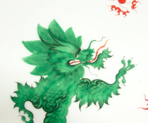 piatto porcellana meissen serigrafia drago cina sportivi germania est ddr