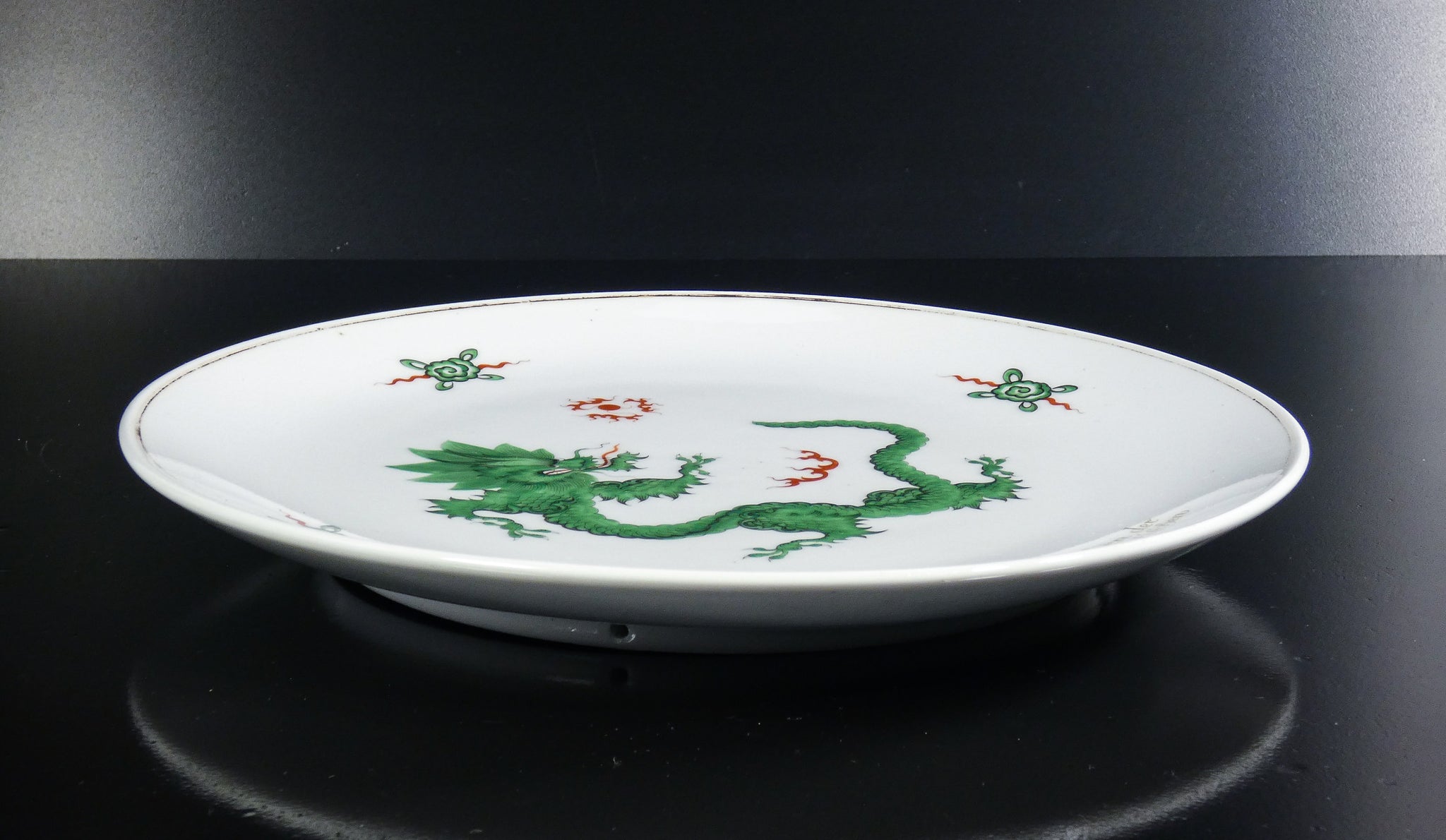 piatto porcellana meissen serigrafia drago cina sportivi germania est ddr