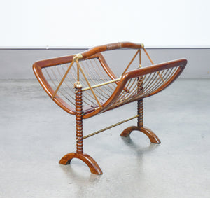 portariviste design attr cesare lacca epoca 1950s legno ottone magazine rack