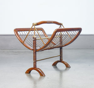 portariviste design attr cesare lacca epoca 1950s legno ottone magazine rack