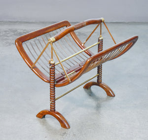portariviste design attr cesare lacca epoca 1950s legno ottone magazine rack
