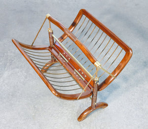 portariviste design attr cesare lacca epoca 1950s legno ottone magazine rack