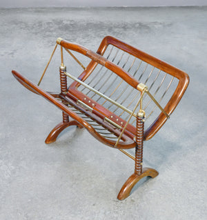 portariviste design attr cesare lacca epoca 1950s legno ottone magazine rack
