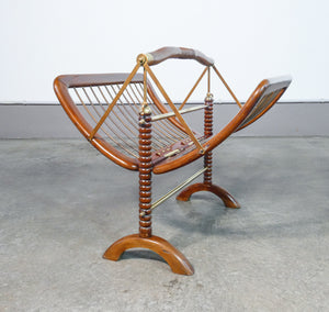 portariviste design attr cesare lacca epoca 1950s legno ottone magazine rack