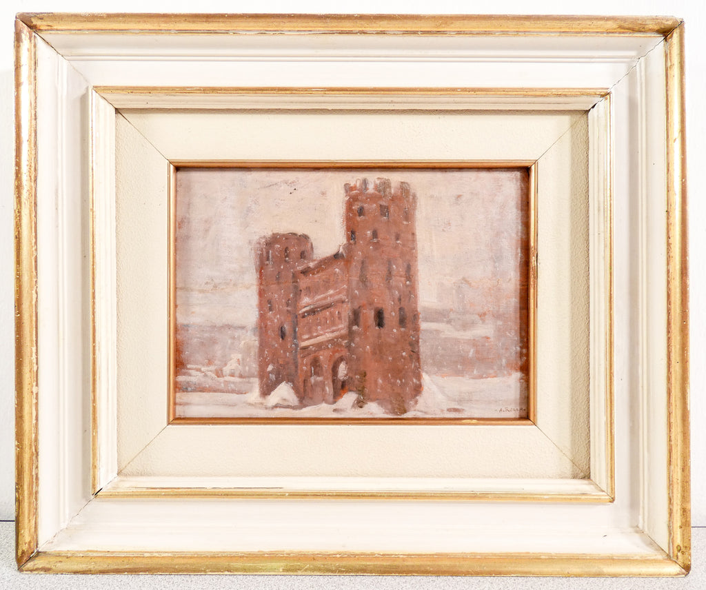 quadro adolfo giuseppe rolla porte palatine torino dipinto olio tavola