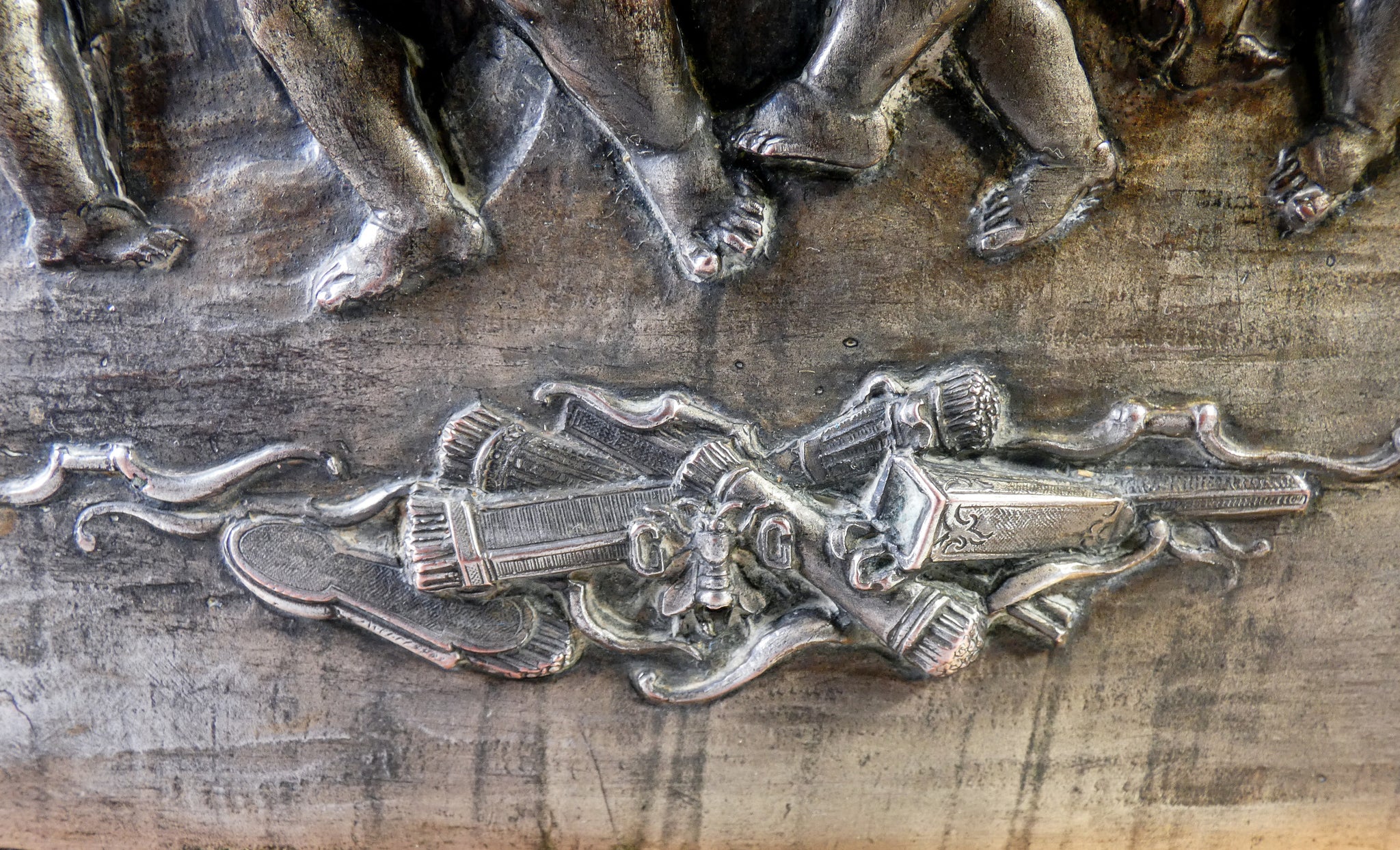 quadro bassorilievo argenteria guido galbiati placcato argento putti angeli