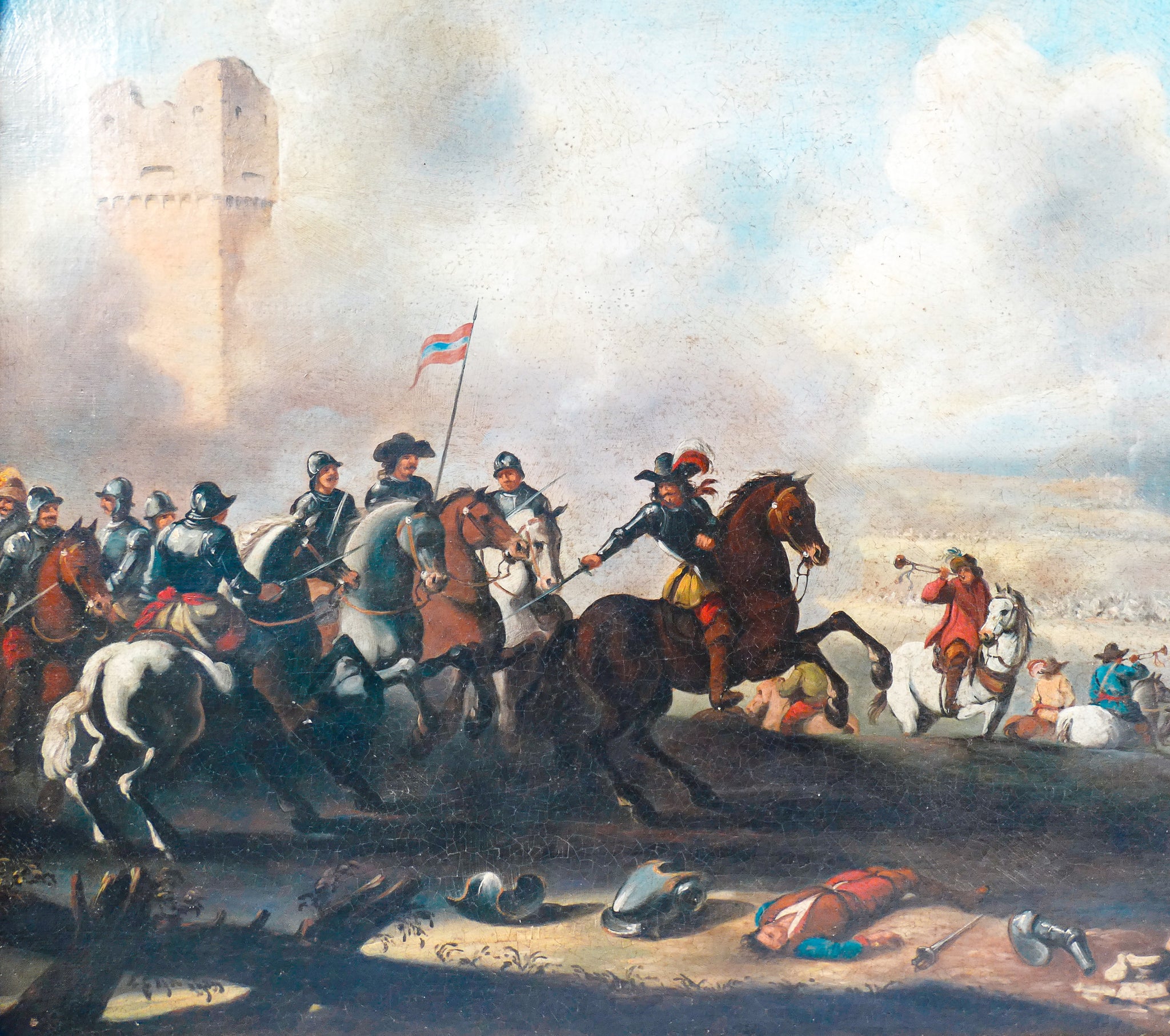 quadro battaglia guerra cavalieri esercito epoca 1800 dipinto olio tela