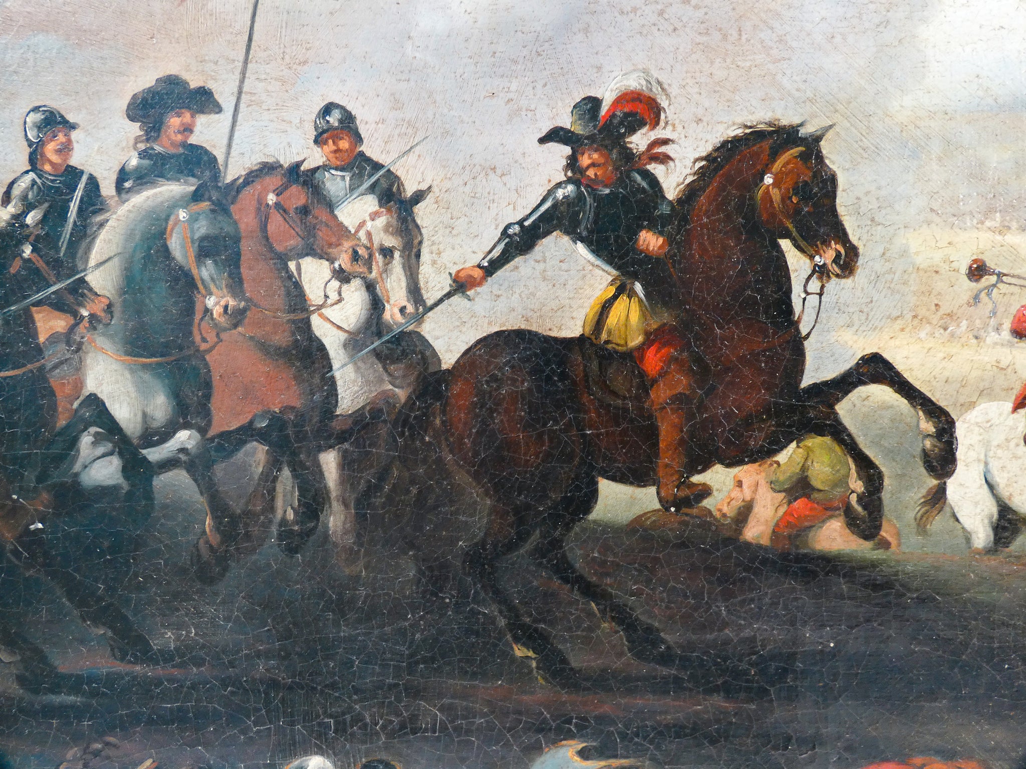 quadro battaglia guerra cavalieri esercito epoca 1800 dipinto olio tela
