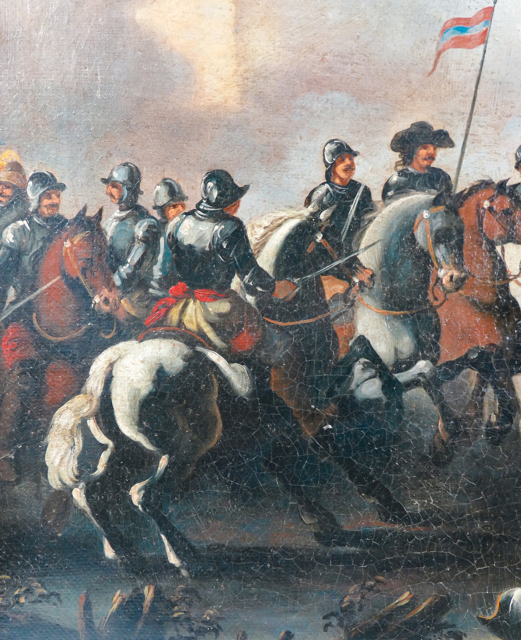 quadro battaglia guerra cavalieri esercito epoca 1800 dipinto olio tela