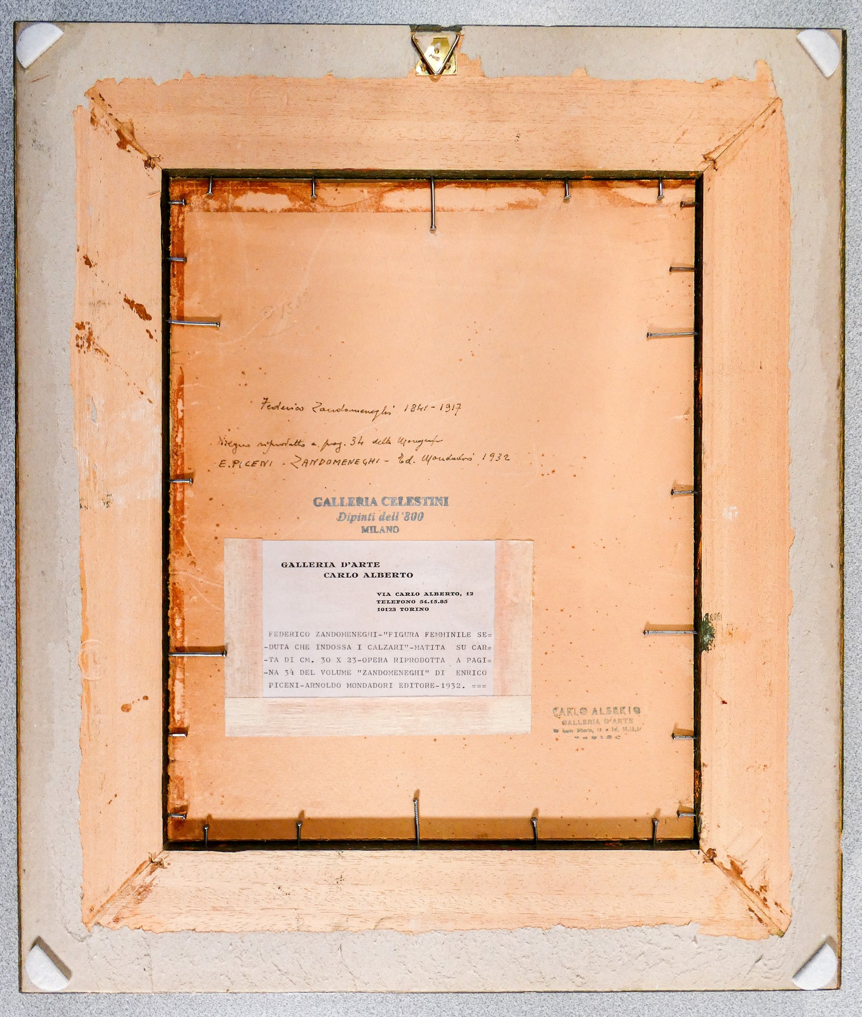 quadro disegno federico zandomeneghi epoca 1800 dipinto matita figura donna