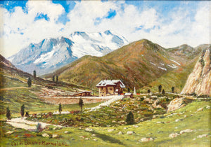 quadro domenico buratti col di lana marmolada dolomiti dipinto olio tavola