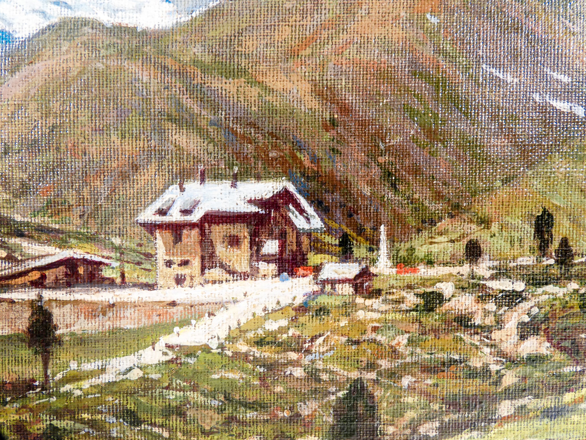 quadro domenico buratti col di lana marmolada dolomiti dipinto olio tavola