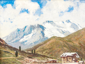 quadro domenico buratti col di lana marmolada dolomiti dipinto olio tavola