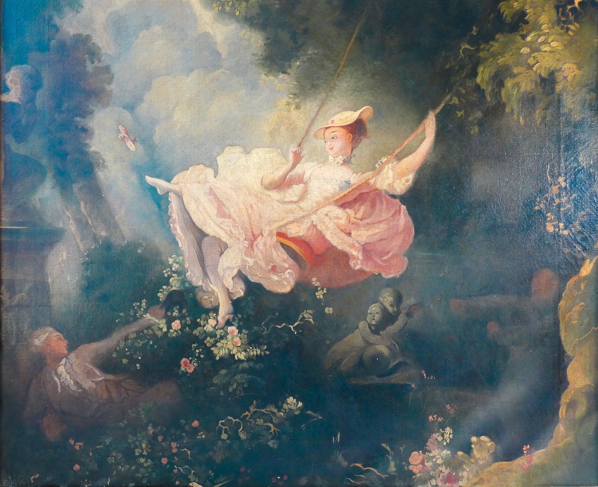 quadro escarpolette swing jean honore fragonard copia 1800 dipinto olio tela