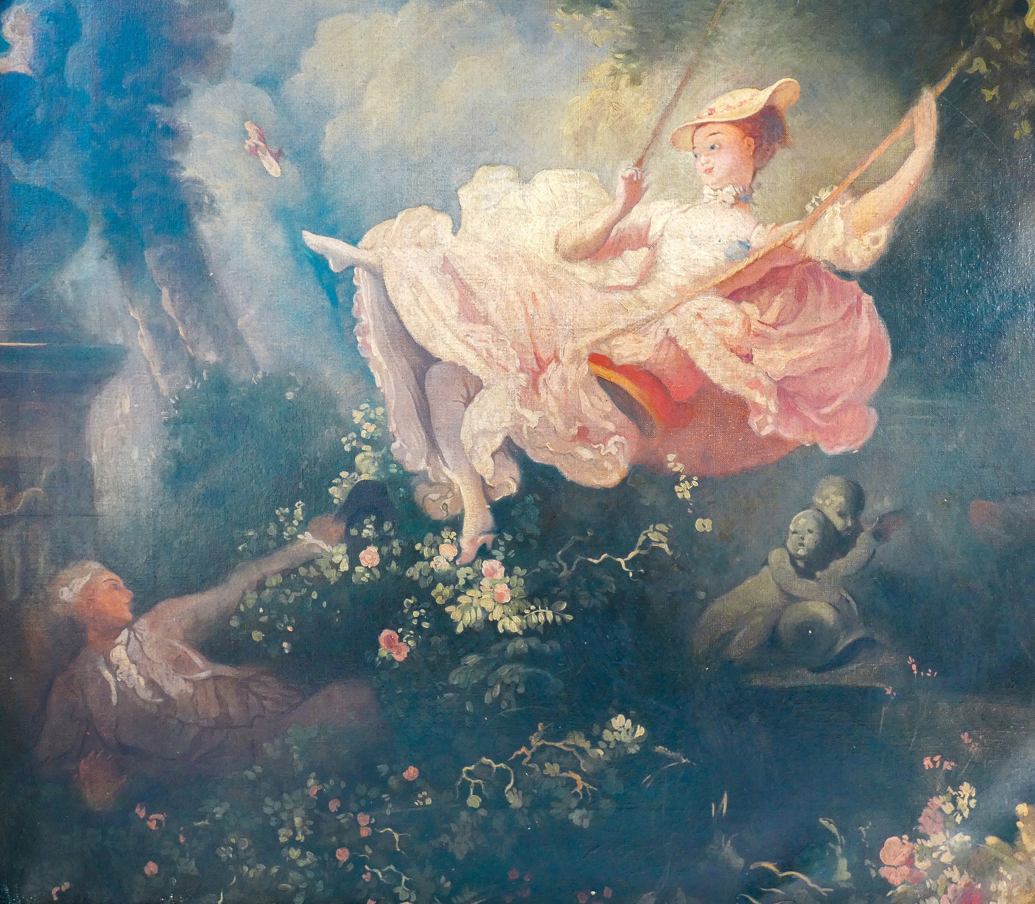 quadro escarpolette swing jean honore fragonard copia 1800 dipinto olio tela