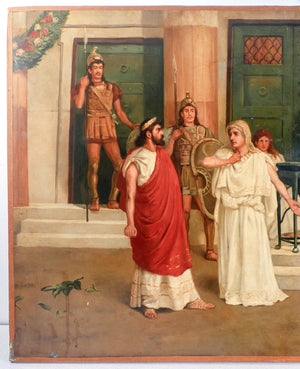 quadro firmato charles edmund brock epoca 1888 dipinto olio tela antica roma