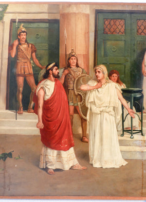 quadro firmato charles edmund brock epoca 1888 dipinto olio tela antica roma