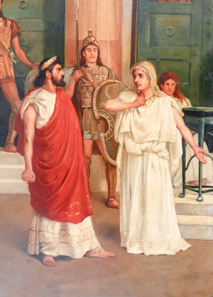 quadro firmato charles edmund brock epoca 1888 dipinto olio tela antica roma