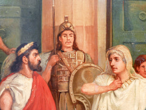 quadro firmato charles edmund brock epoca 1888 dipinto olio tela antica roma