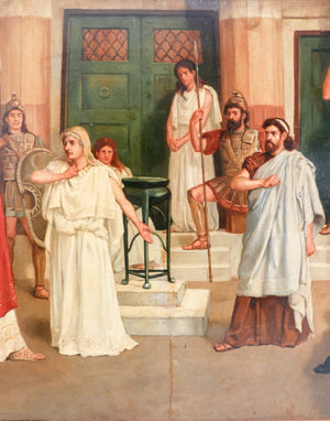 quadro firmato charles edmund brock epoca 1888 dipinto olio tela antica roma
