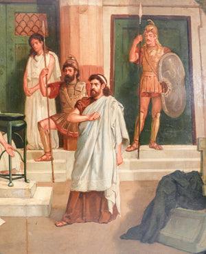quadro firmato charles edmund brock epoca 1888 dipinto olio tela antica roma