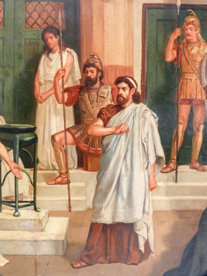 quadro firmato charles edmund brock epoca 1888 dipinto olio tela antica roma