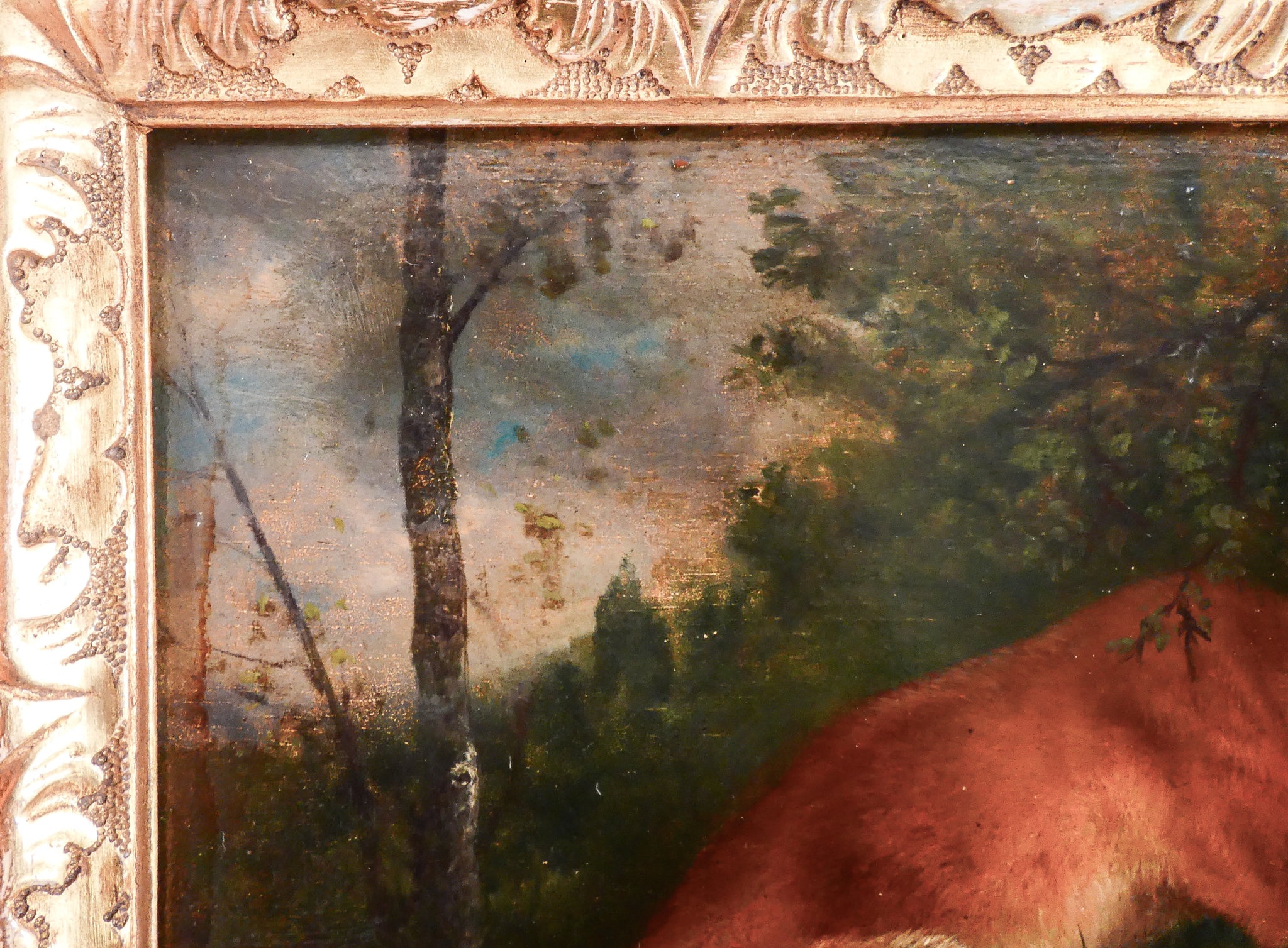 quadro firmato charles verlat volpe coniglio dipinto olio tavola epoca 1850 