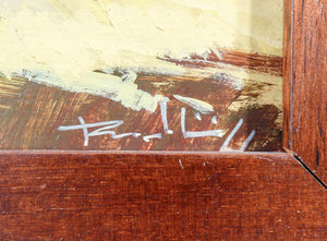 quadro firmato contadini campagna dipinto olio tavola epoca paesaggio italia