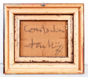 quadro firmato contadini campagna dipinto olio tavola epoca paesaggio italia