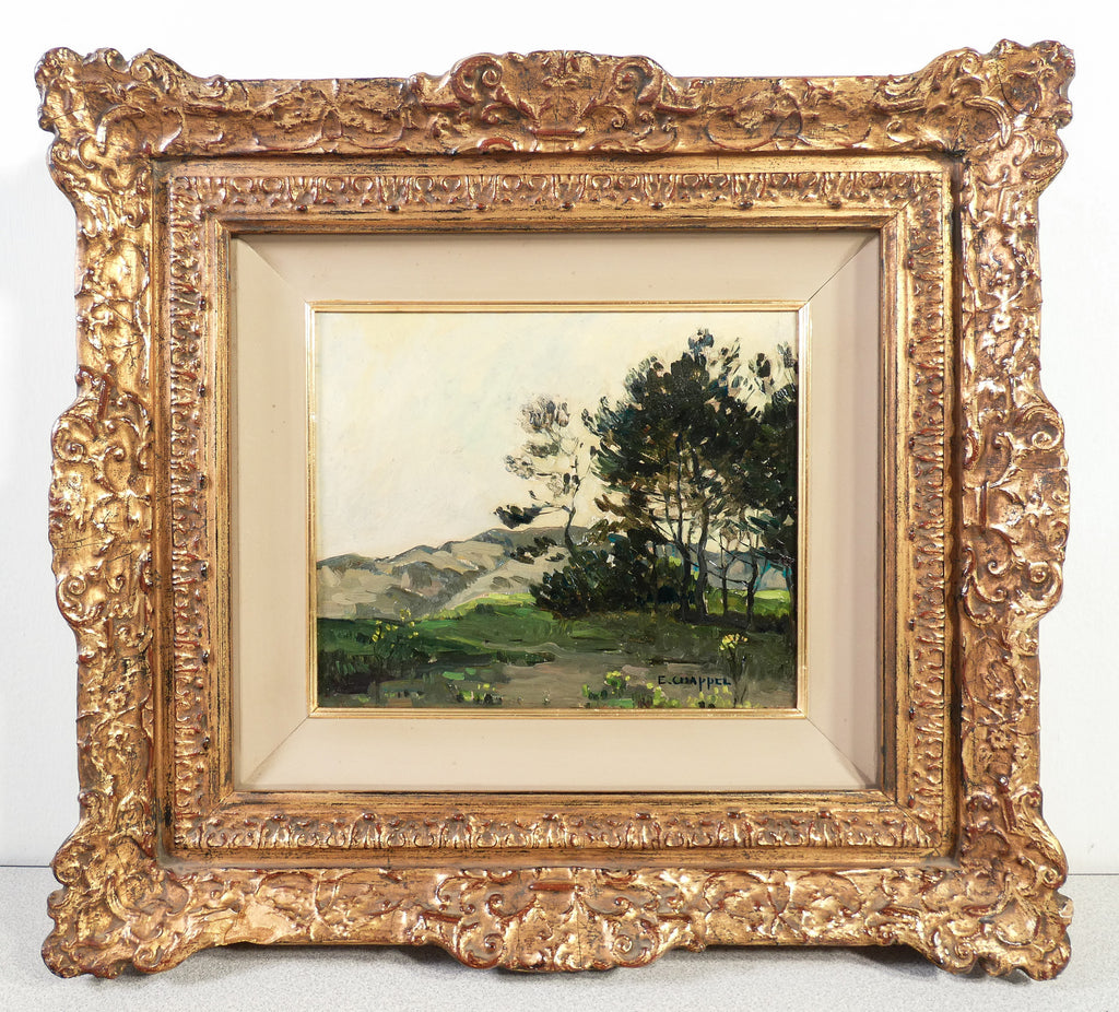 quadro firmato edward chappel paesaggio dipinto olio tavola epoca fine 1800