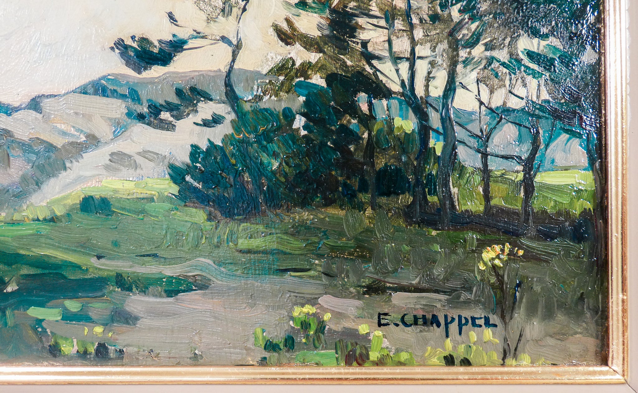 quadro firmato edward chappel paesaggio dipinto olio tavola epoca fine 1800