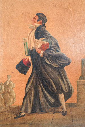 quadro firmato eugene gibaut avvocato giurista epoca 1800 dipinto olio carta