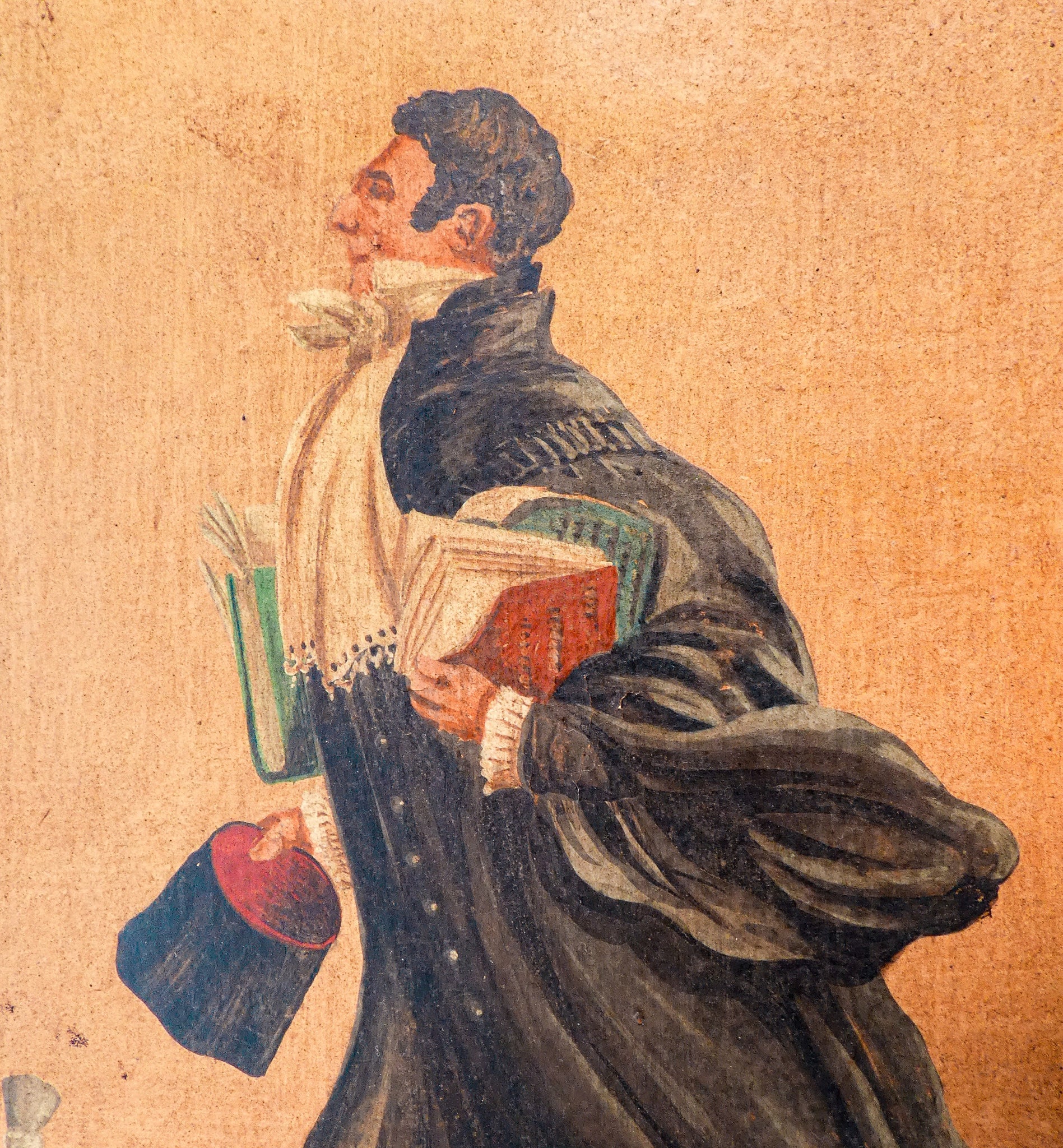 quadro firmato eugene gibaut avvocato giurista epoca 1800 dipinto olio carta