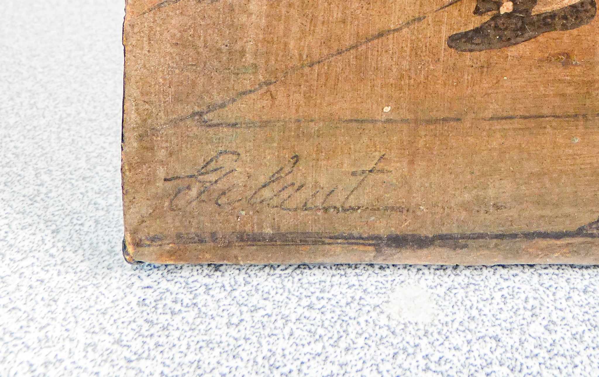 quadro firmato eugene gibaut avvocato giurista epoca 1800 dipinto olio carta