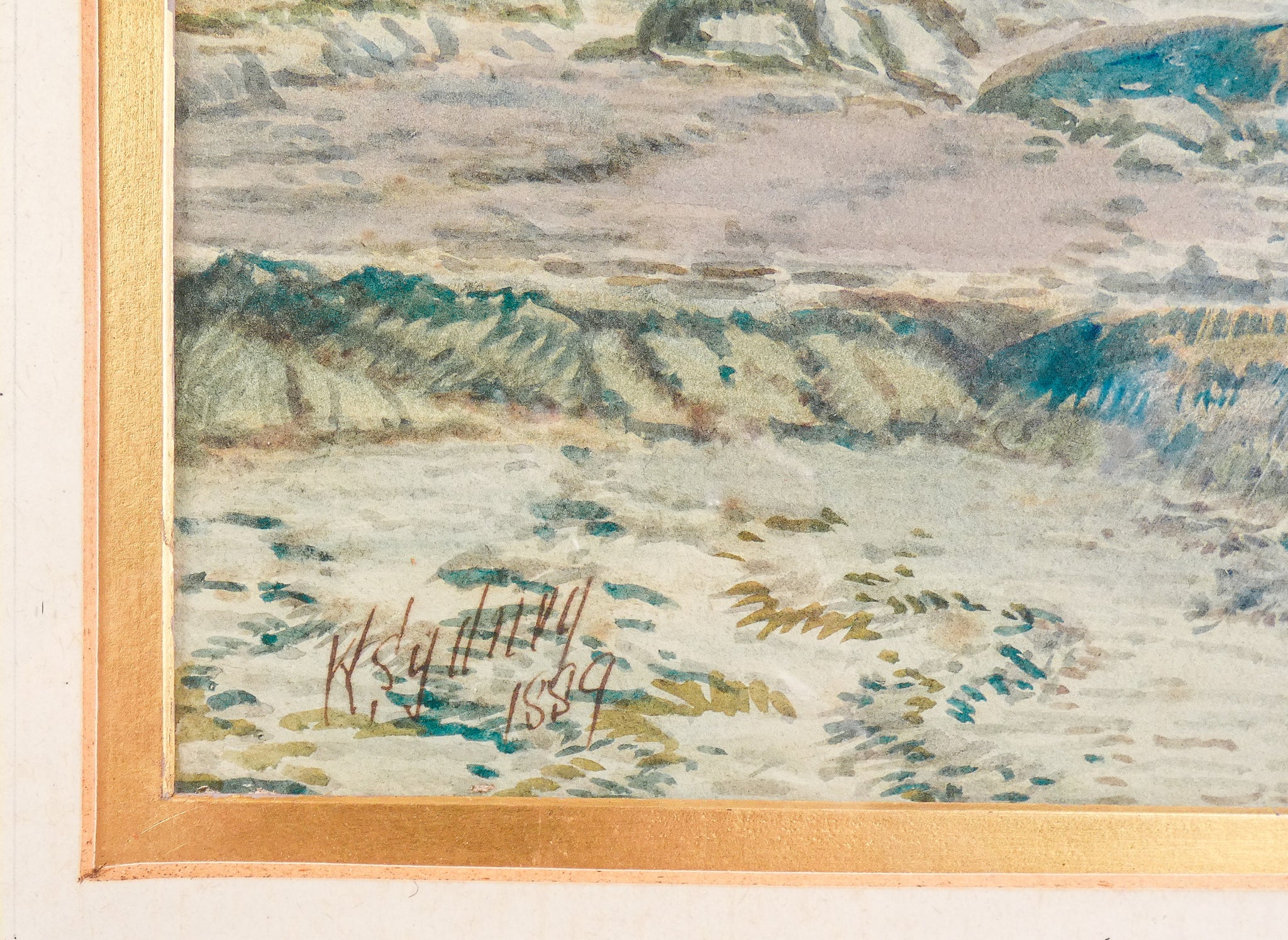 quadro firmato k sydney beachcombers cornwall coast 1889 dipinto acquerello