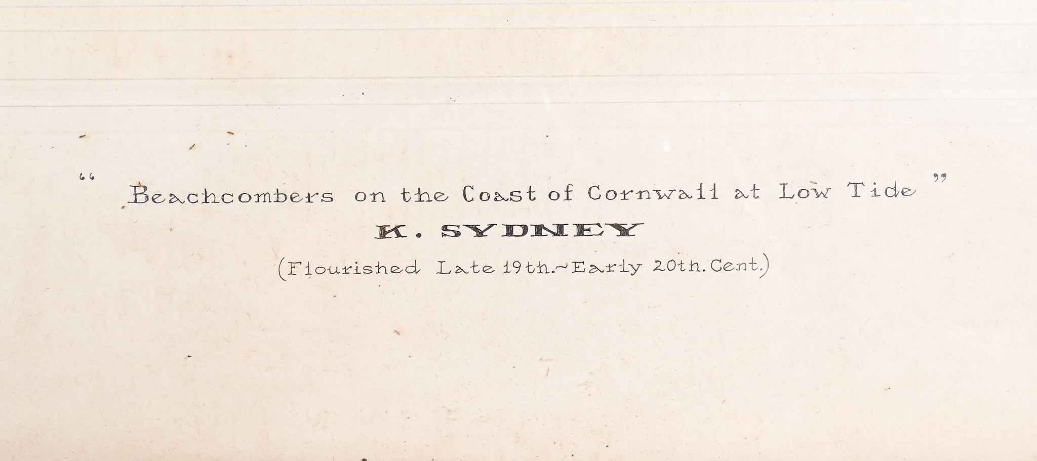 quadro firmato k sydney beachcombers cornwall coast 1889 dipinto acquerello