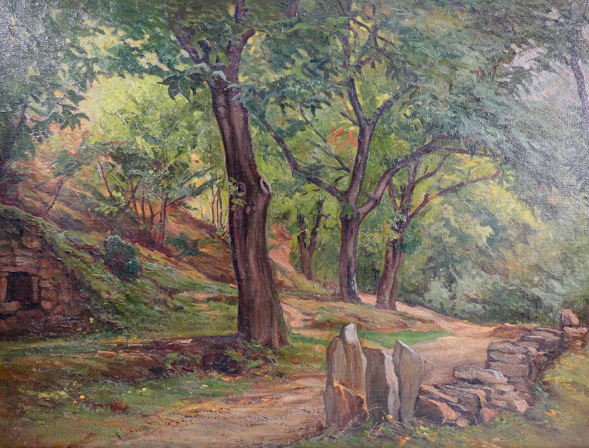 quadro marcello boglione paesaggio bosco piemonte epoca 900 dipinto olio tela