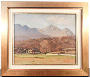 quadro paesaggio drubiaglio almese 1955 campagna dipinto olio tavola epoca