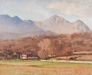 quadro paesaggio drubiaglio almese 1955 campagna dipinto olio tavola epoca