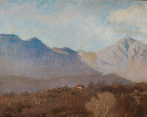 quadro paesaggio drubiaglio almese 1955 campagna dipinto olio tavola epoca